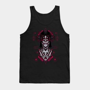 Cyborg Serenity: Futuristic Robot Geisha Balancing Tradition and Innovation Tank Top